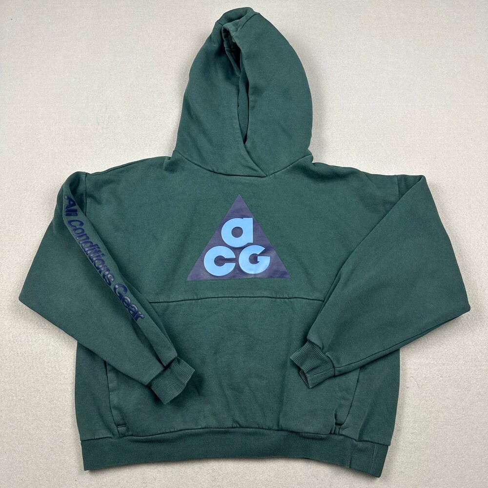 Nike Hoodie Boys Extra Large Green ACG Icon Fleece Triangle Logo Pullover XL